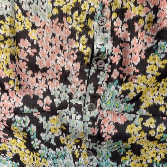 floral print midi button-down shirt dress flowy spring - Picture 11 of 11